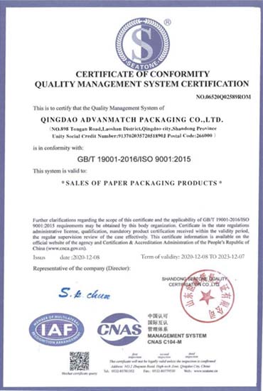 Papier opakowaniowy ISO9001