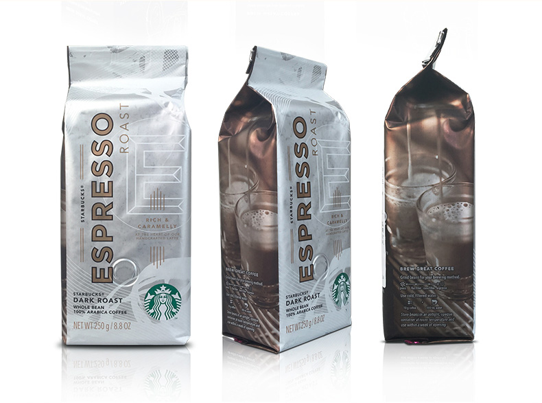 Side gusset bag coffee packaging